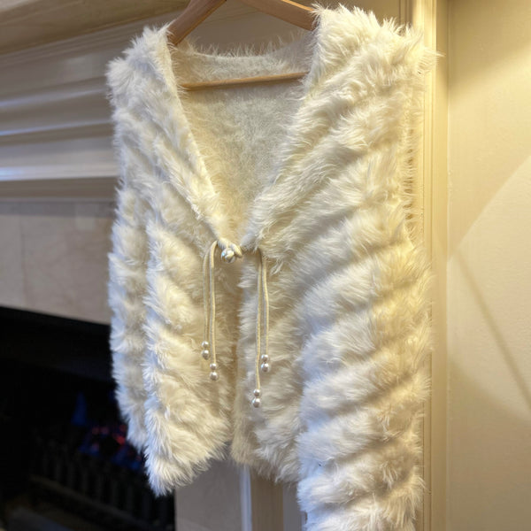 White Faux Fur Vest