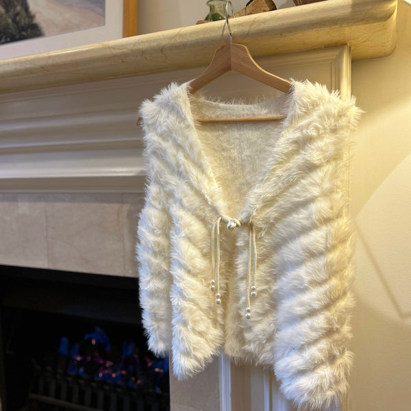 White Faux Fur Vest