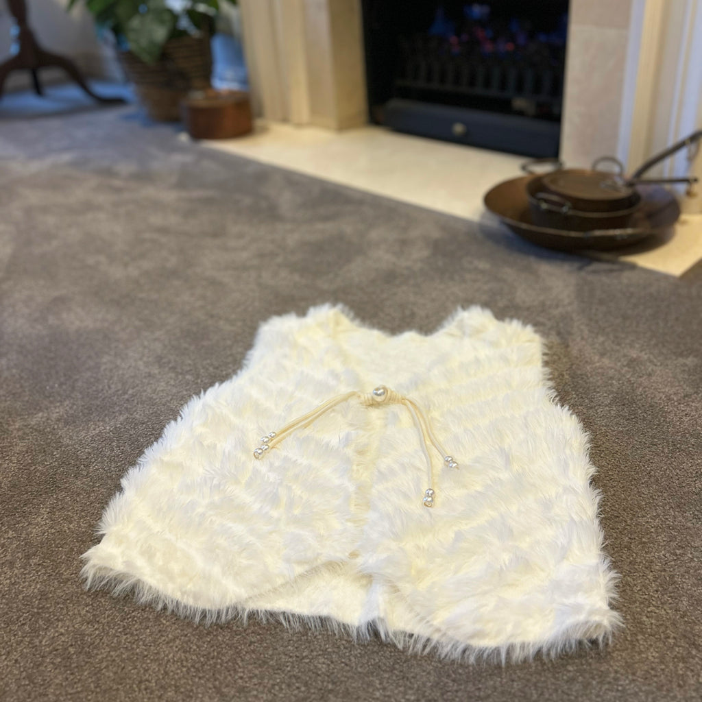White Faux Fur Vest