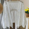 Joni Embroidered White Crop Kimono