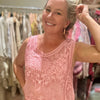 Willow Blush Pink Embroidered Singlet