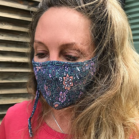 Journee Retro Floral Face Mask - Adult