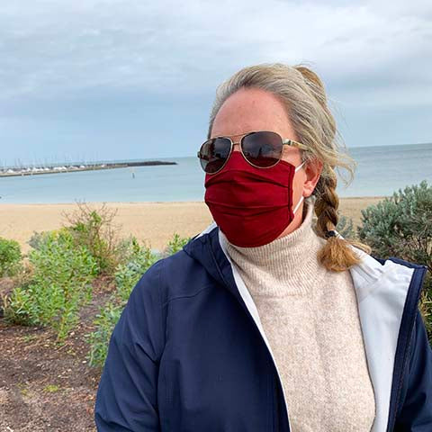 Sangria Cotton Face Mask - Small Adult/Teen