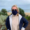 Navy Cotton Face Mask - Small Adult/Teen